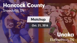Matchup: Hancock County vs. Unaka  2016