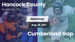Matchup: Hancock County vs. Cumberland Gap  2016