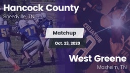 Matchup: Hancock County vs. West Greene  2020