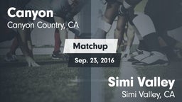 Matchup: Canyon  vs. Simi Valley  2016