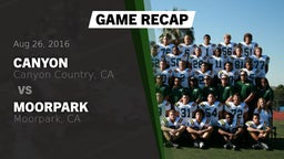 Recap: Canyon  vs. Moorpark  2016