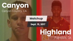Matchup: Canyon  vs. Highland  2017