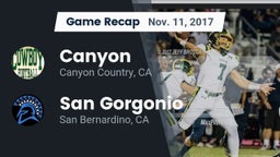 Recap: Canyon  vs. San Gorgonio  2017