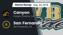 Recap: Canyon  vs. San Fernando  2018