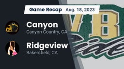 Recap: Canyon  vs. Ridgeview  2023