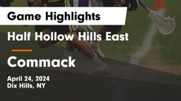 Half Hollow Hills East  vs Commack  Game Highlights - April 24, 2024