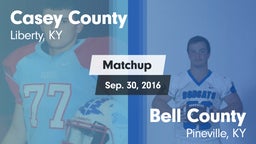 Matchup: Casey County vs. Bell County  2016
