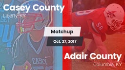 Matchup: Casey County vs. Adair County  2017