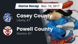 Recap: Casey County  vs. Powell County  2017