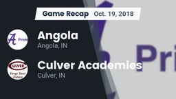 Recap: Angola  vs. Culver Academies 2018