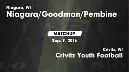 Matchup: Niagara/Goodman/Pemb vs. Crivitz Youth Football 2016