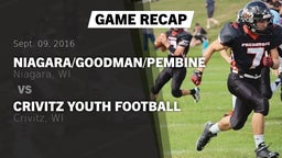 Recap: Niagara/Goodman/Pembine  vs. Crivitz Youth Football 2016
