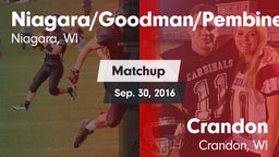 Matchup: Niagara/Goodman/Pemb vs. Crandon  2016