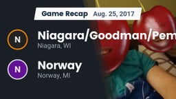 Recap: Niagara/Goodman/Pembine  vs. Norway  2017