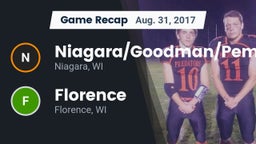 Recap: Niagara/Goodman/Pembine  vs. Florence  2017