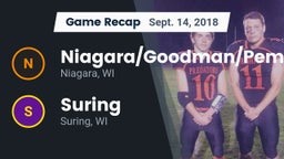 Recap: Niagara/Goodman/Pembine  vs. Suring  2018