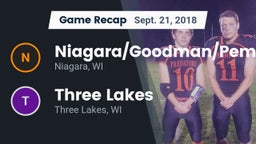 Recap: Niagara/Goodman/Pembine  vs. Three Lakes  2018