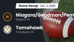 Recap: Niagara/Goodman/Pembine  vs. Tomahawk  2020