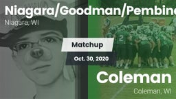 Matchup: Niagara/Goodman/Pemb vs. Coleman  2020
