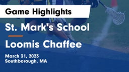 St. Mark's School vs Loomis Chaffee Game Highlights - March 31, 2023