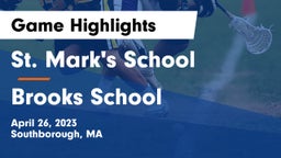 St. Mark's School vs Brooks School Game Highlights - April 26, 2023