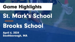 St. Mark's School vs Brooks School Game Highlights - April 6, 2024