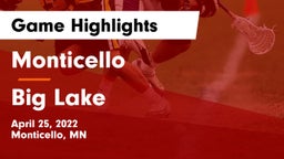 Monticello  vs Big Lake  Game Highlights - April 25, 2022