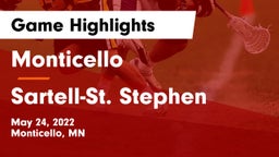 Monticello  vs Sartell-St. Stephen  Game Highlights - May 24, 2022