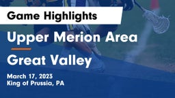 Upper Merion Area  vs Great Valley  Game Highlights - March 17, 2023