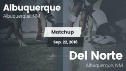 Matchup: Albuquerque High vs. Del Norte  2016