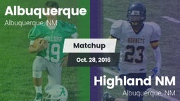Matchup: Albuquerque High vs. Highland  NM 2016