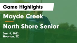 Mayde Creek  vs North Shore Senior  Game Highlights - Jan. 6, 2022