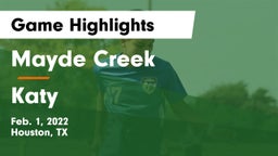 Mayde Creek  vs Katy  Game Highlights - Feb. 1, 2022