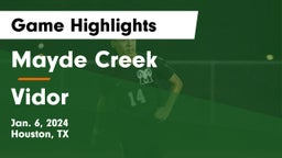 Mayde Creek  vs Vidor  Game Highlights - Jan. 6, 2024