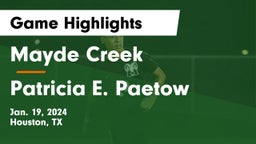 Mayde Creek  vs Patricia E. Paetow  Game Highlights - Jan. 19, 2024