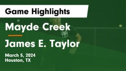 Mayde Creek  vs James E. Taylor  Game Highlights - March 5, 2024