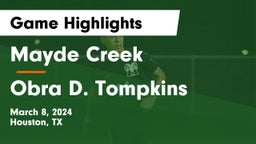 Mayde Creek  vs Obra D. Tompkins  Game Highlights - March 8, 2024