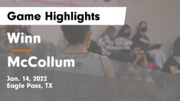 Winn  vs McCollum  Game Highlights - Jan. 14, 2022