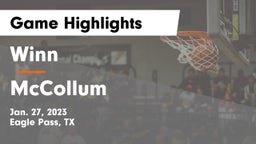 Winn  vs McCollum  Game Highlights - Jan. 27, 2023