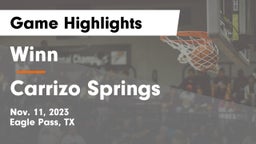 Winn  vs Carrizo Springs  Game Highlights - Nov. 11, 2023