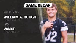 Recap: William A. Hough  vs. Vance  2016