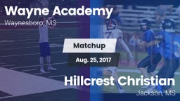 Matchup: Wayne Academy vs. Hillcrest Christian  2017