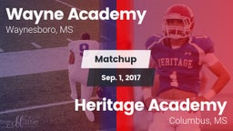 Matchup: Wayne Academy vs. Heritage Academy  2017