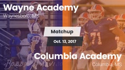 Matchup: Wayne Academy vs. Columbia Academy  2017