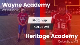 Matchup: Wayne Academy vs. Heritage Academy  2018