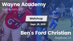 Matchup: Wayne Academy vs. Ben's Ford Christian  2018