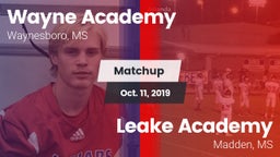 Matchup: Wayne Academy vs. Leake Academy  2019