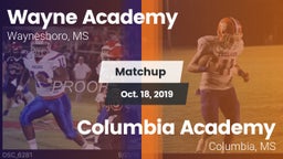 Matchup: Wayne Academy vs. Columbia Academy  2019