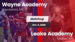 Matchup: Wayne Academy vs. Leake Academy  2020