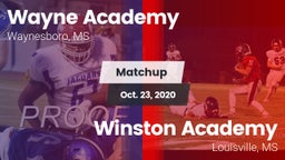 Matchup: Wayne Academy vs. Winston Academy  2020